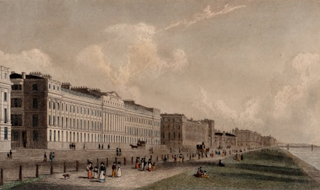Colour engraving of Brunswick Terrace from 1830