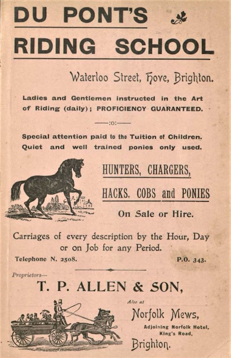 A colour image of a flyer advertising the riding school