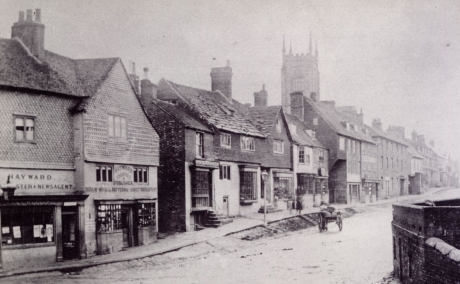Monochrome photo of East Grinstead in the 1860s