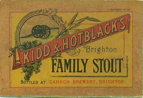 Image of an advertisement for kidd and hotblack's stout