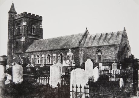 Old black and white image of St Andrews Old Church Hove