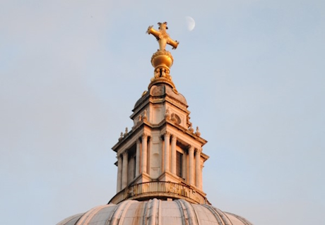 Contemporary view of St Paul's cross and ball