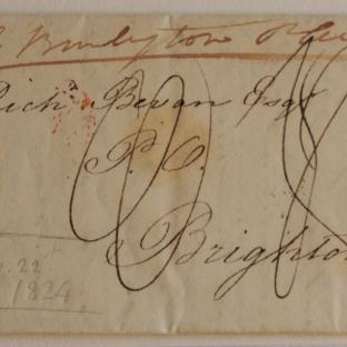 Bevan letter - 21 August 1824 - front