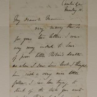 Bevan letter - 15 Dec 1856 - page one