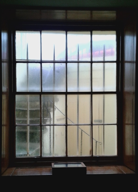 A colour photo from inside a basement