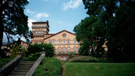 A colour photo of a victorian brick buiding