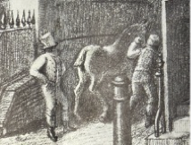 Geo. Scharf drawing of an early 19th C stable