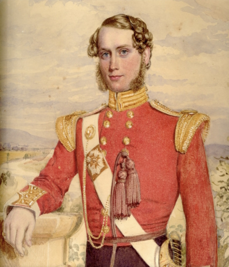 A colour painting of a soldier